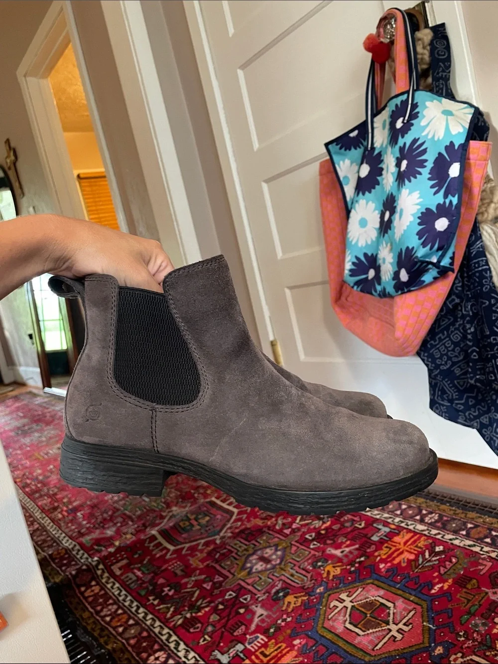 Born Women's Gray Suede Cove Chelsea Ankle Boots